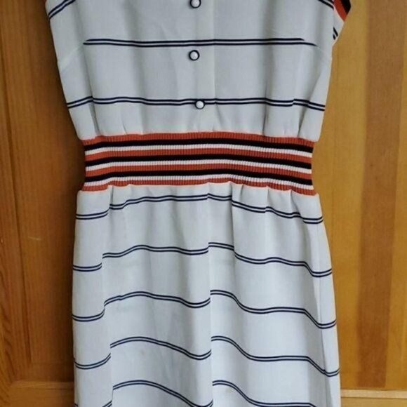 Vintage Embellished Stretch Banded Waist Sleeeveless Zippered Sz S Dress - Picture 3 of 8